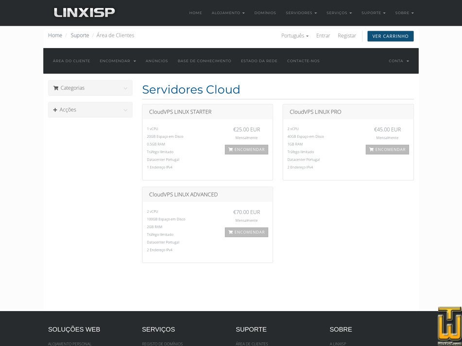 Taken on 16 June, 2026 screenshot of CloudVPS LINUX STARTER from linxisp.com