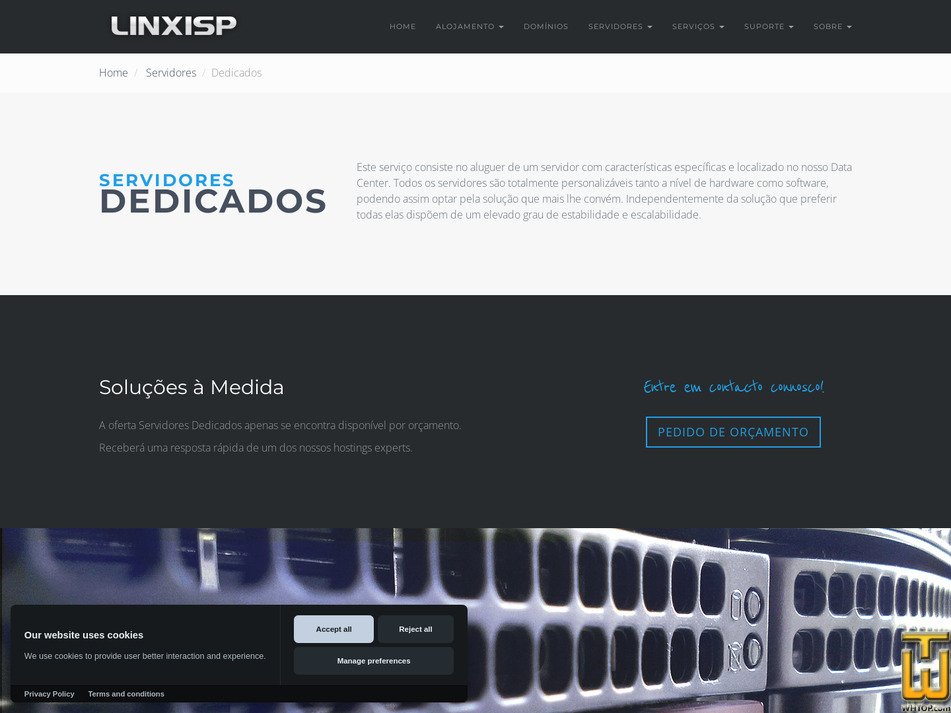 Taken on 16 June, 2026 screenshot of Servidores Dedicados from linxisp.com