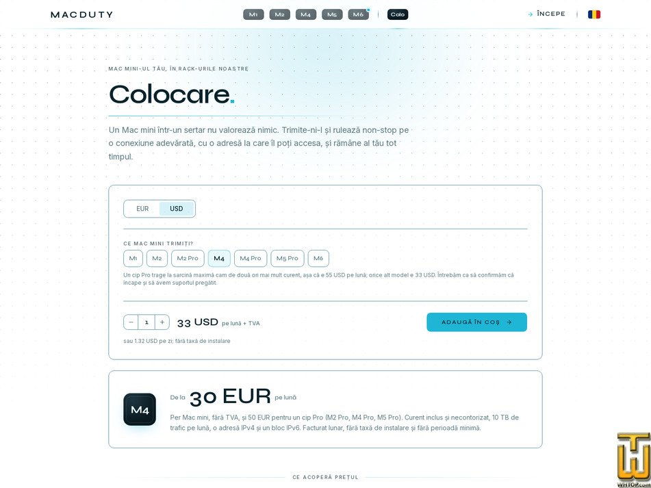 screenshot of Mac mini Colocation from macduty.com