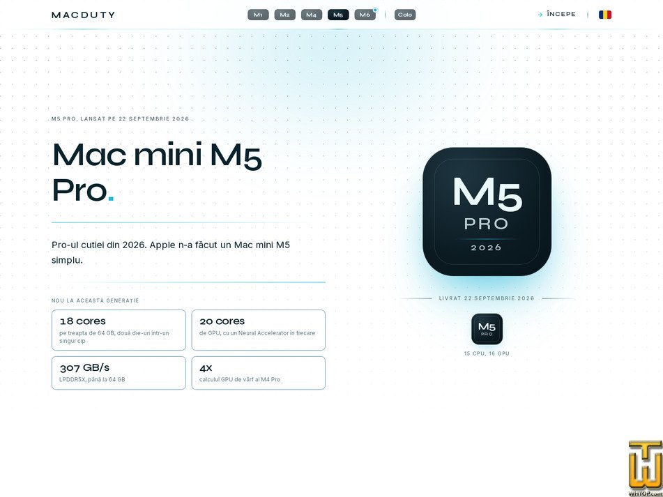 Taken on 13 October, 2026 screenshot of Mac mini M5 Pro 64 GB / 512 GB SSD from macduty.com