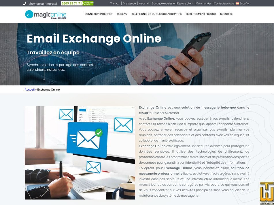 Taken on 13 January, 2026 screenshot of Exchange Online from magic.fr