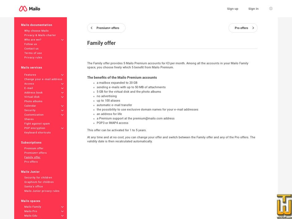 Taken on 12 May, 2026 screenshot of Family offer from mailo.com