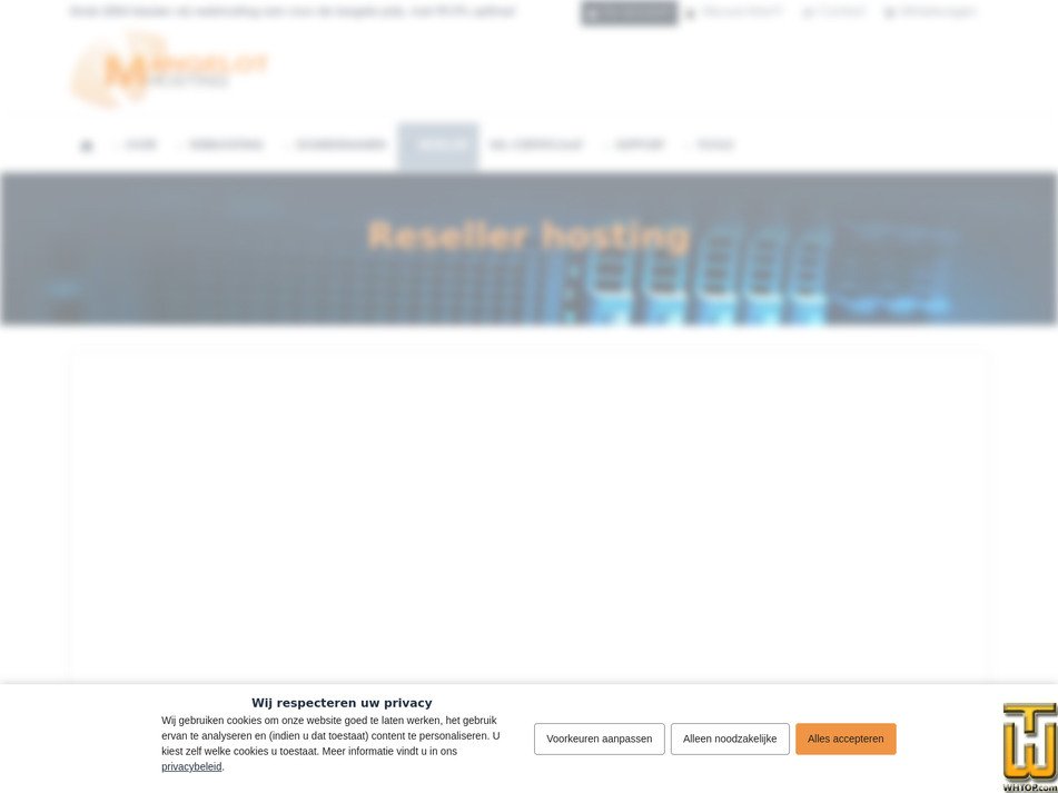 Taken on 12 July, 2026 screenshot of Reseller Hosting 1 from mangelot-hosting.nl