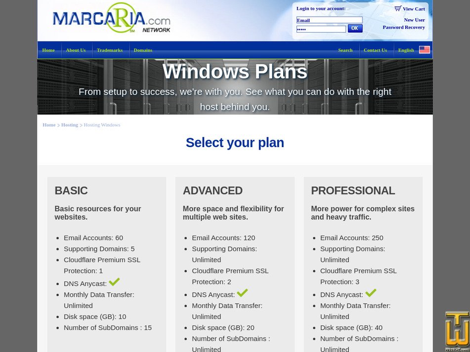 captura de pantalla de Advanced desde marcaria.com