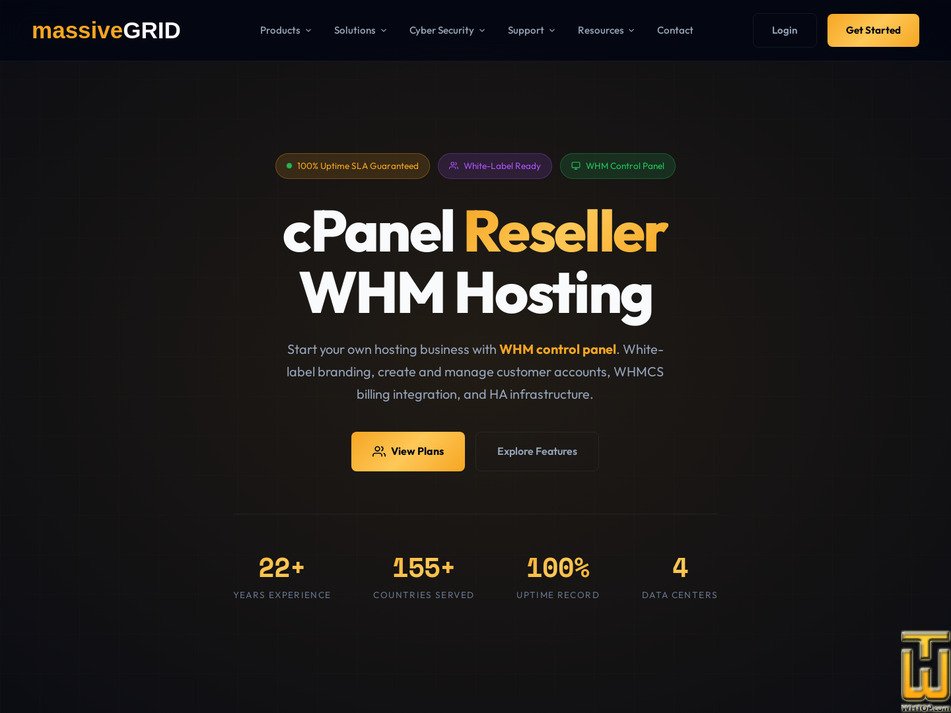Taken on 27 July, 2026 screenshot of High Availability cPanel WHM Reseller - Enterprise Plan from massivegrid.com