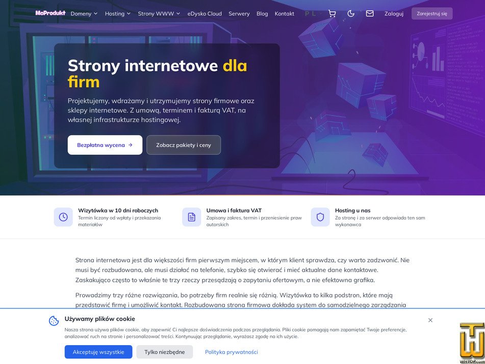 Taken on 15 September, 2026 screenshot of Rozbudowana strona firmowa from mcprodukt.pl