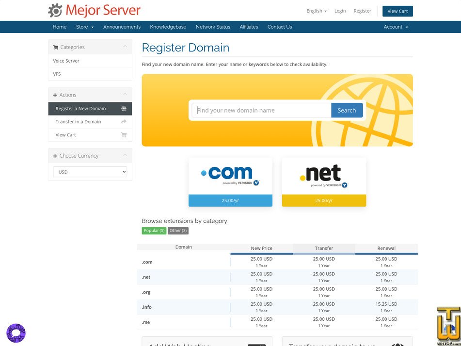 Taken on 30 April, 2026 screenshot of .com from mejorserver.com