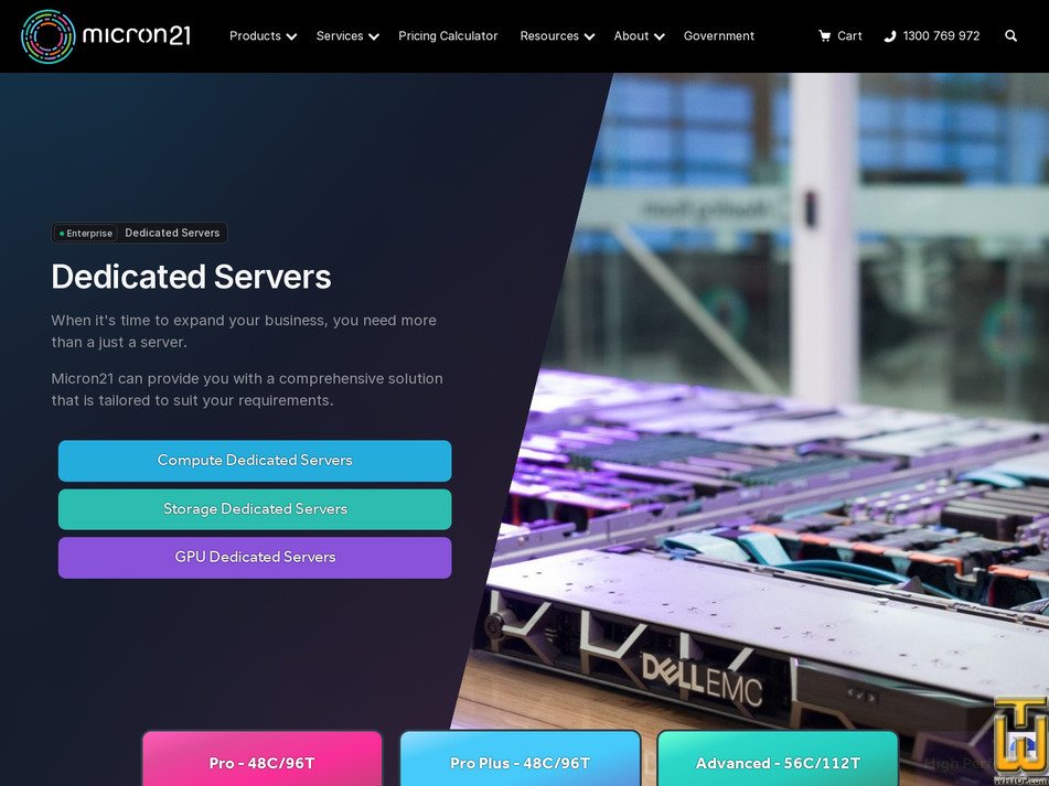 screenshot of Advanced - 56C/112T from micron21.com