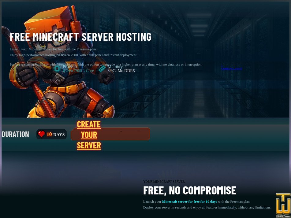 Taken on 15 September, 2026 screenshot of Freeman from minecraft-hosting.pro
