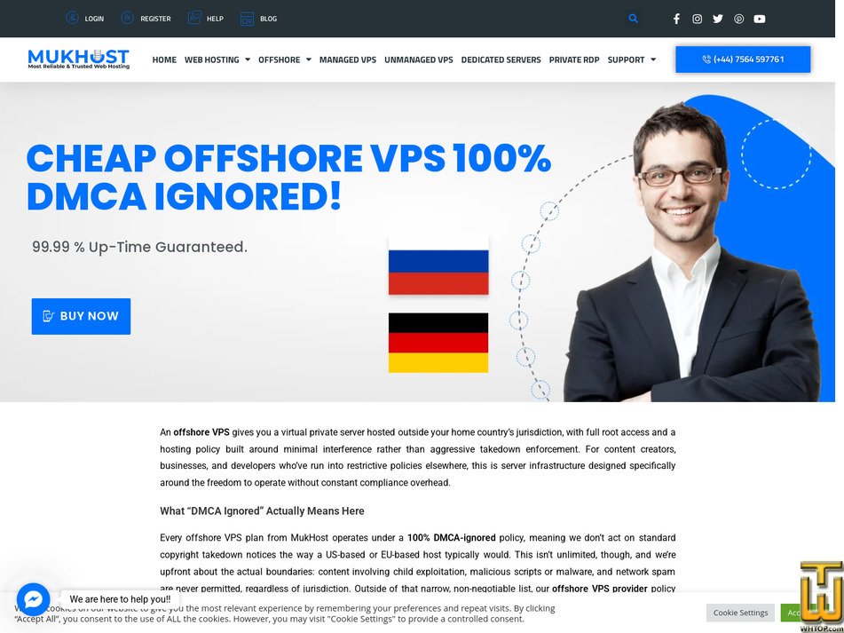 Taken on 2 October, 2026 screenshot of Offshore VPS 20 GB from mukhost.com