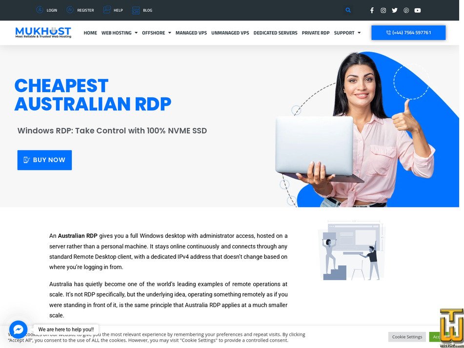 Taken on 2 October, 2026 screenshot of Australia Private RDP 1 GB from mukhost.com