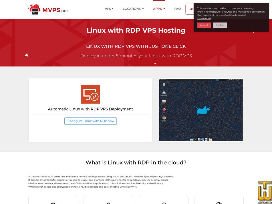Taken on 4 May, 2026 screenshot of Linux with RDP VPS from mvps.net