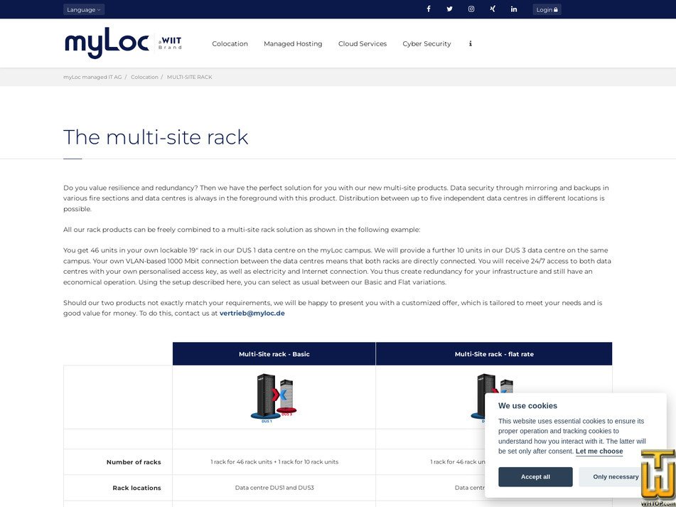 screenshot of Multi-Site Rack Basic from myloc.de