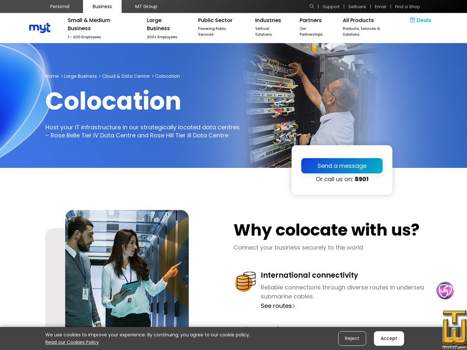 Taken on 26 July, 2026 screenshot of Colocation from myt.mu