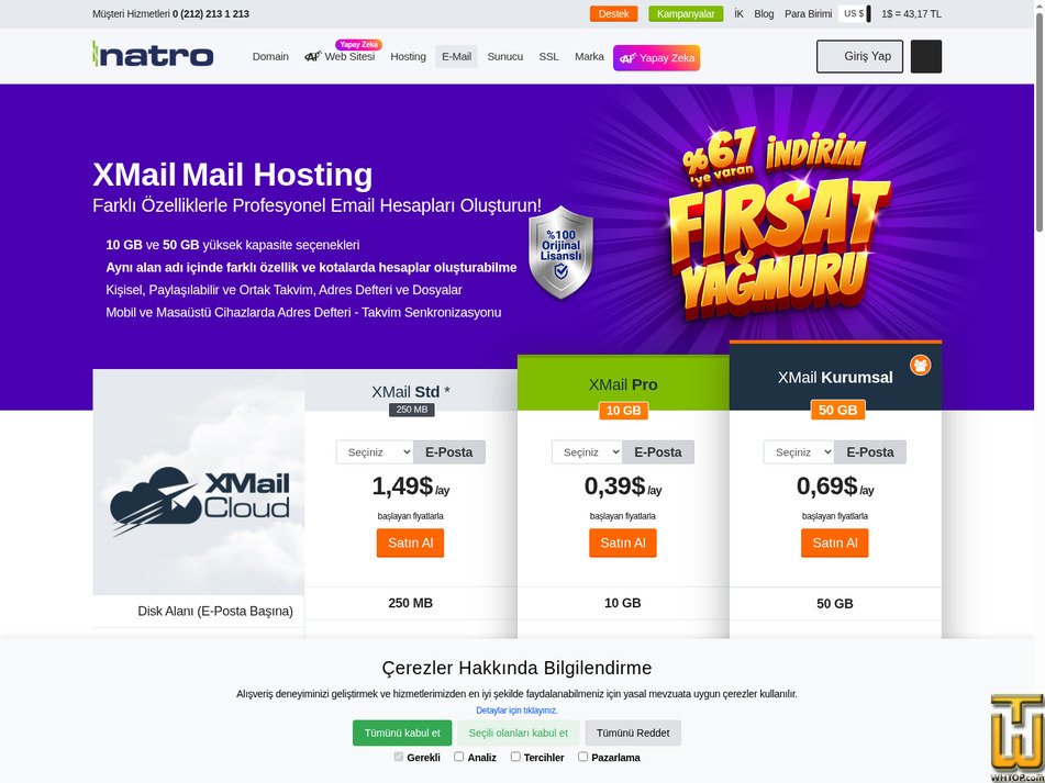 screenshot of XMail Std from natro.com