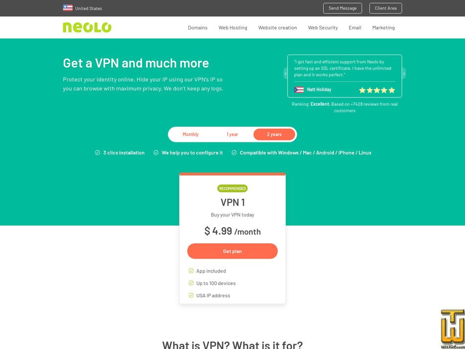 Taken on 16 March, 2026 screenshot of VPN 1 from neolo.com