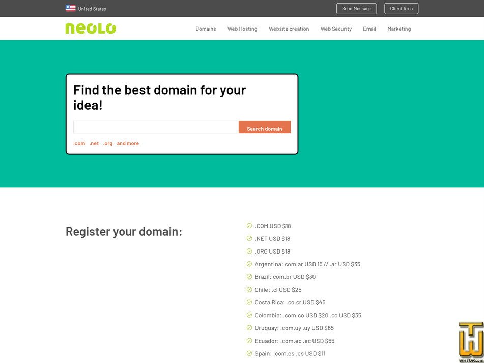screenshot of .COM from neolo.com