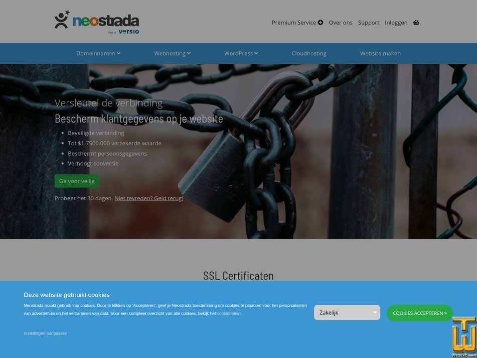 Taken on 16 October, 2026 screenshot of Wildcard SSL from neostrada.nl