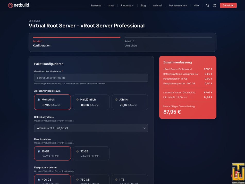 Taken on 11 October, 2026 screenshot of vRoot Server Professional from netbuild.net
