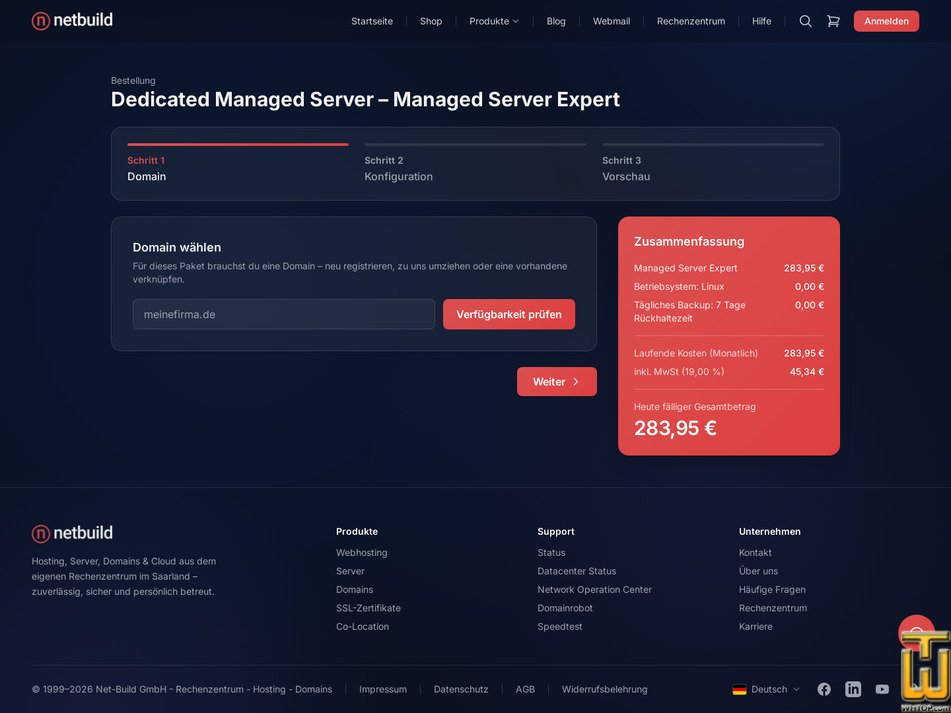 Taken on 11 October, 2026 screenshot of Managed Server Expert from netbuild.net