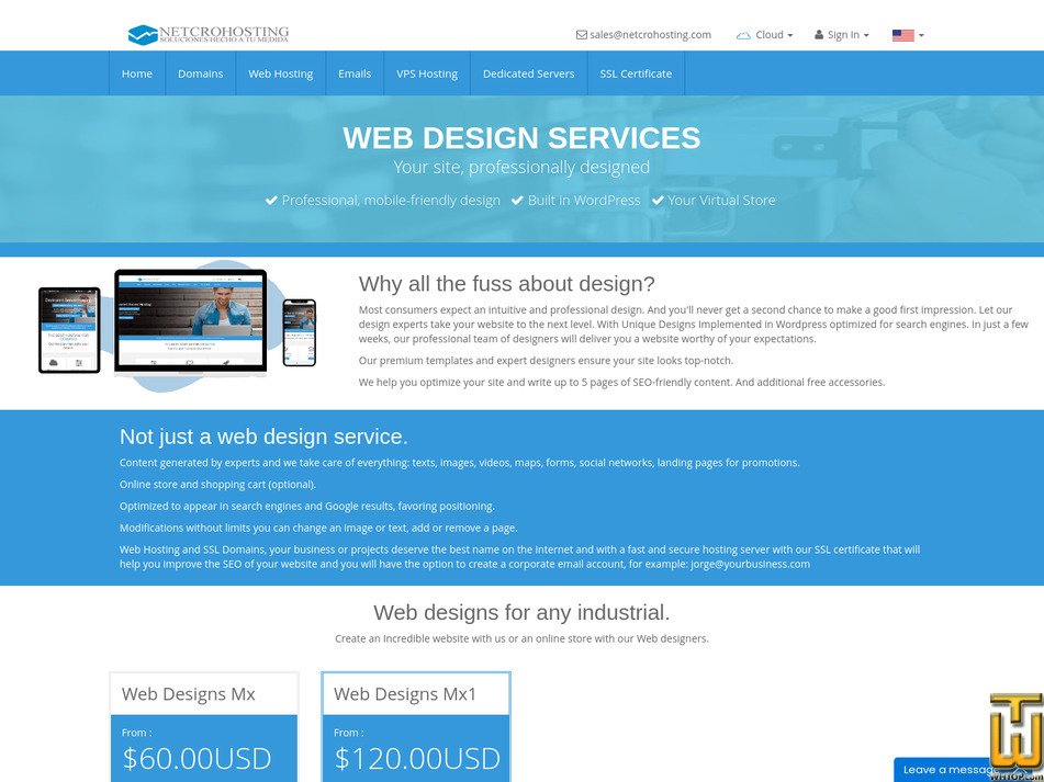 screenshot of Web Designs Mx from netcrohosting.com