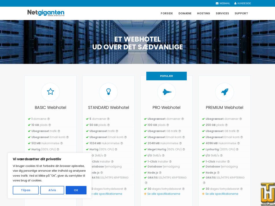 Taken on 5 May, 2026 screenshot of BASIC Webhotel from netgiganten.dk