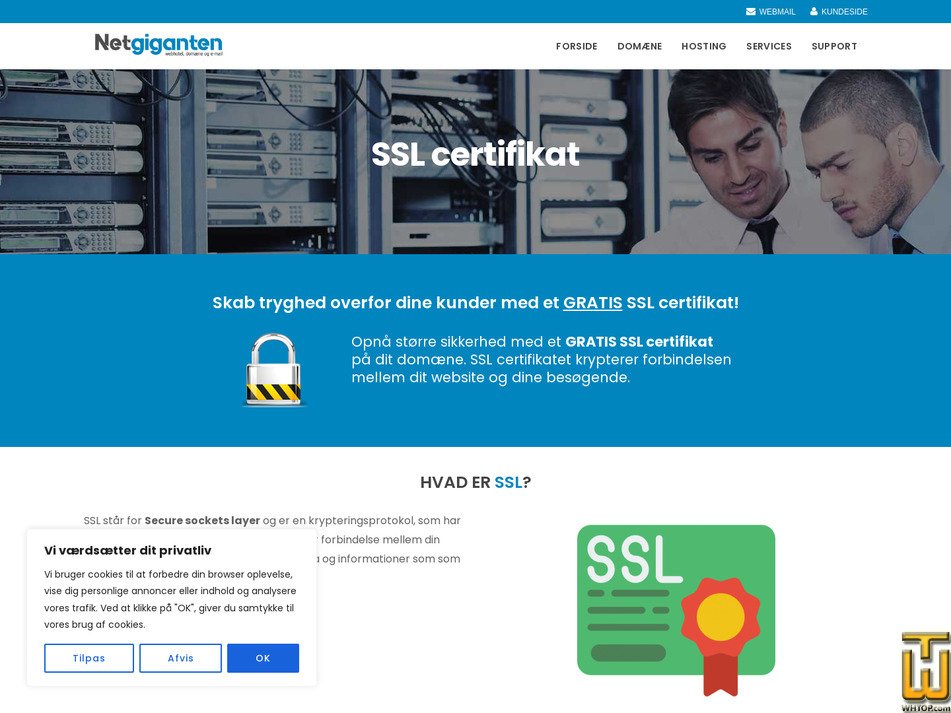 Taken on 5 May, 2026 screenshot of GRATIS SSL certifikat from netgiganten.dk