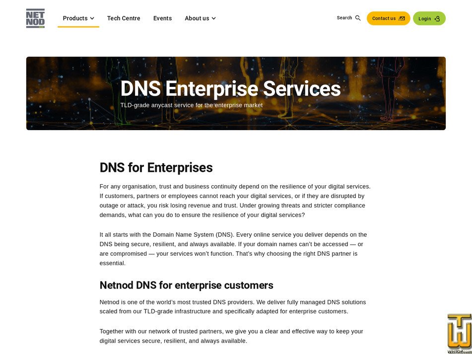 Taken on 28 February, 2026 screenshot of DNS Enterprise Services from netnod.se