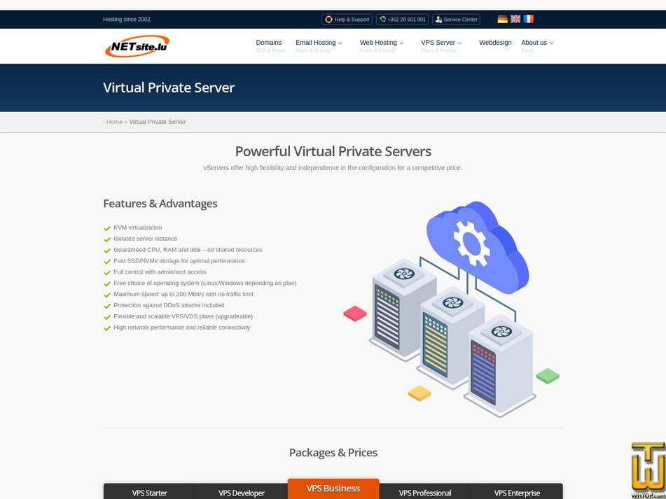 Taken on 28 August, 2026 screenshot of VPS Professional from netsite.lu