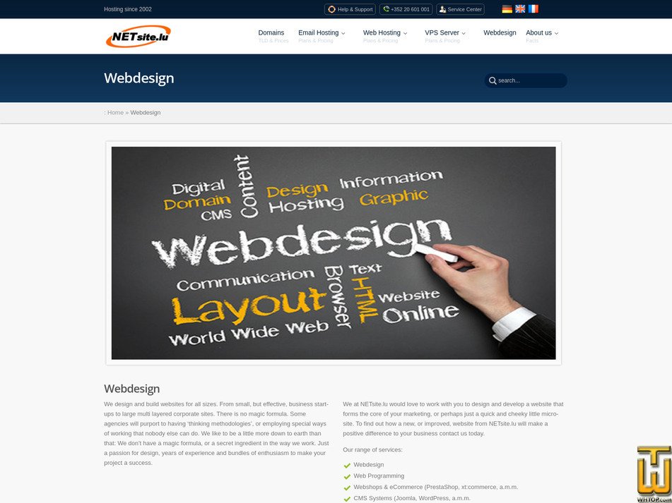 Taken on 28 August, 2026 screenshot of Webdesign from netsite.lu