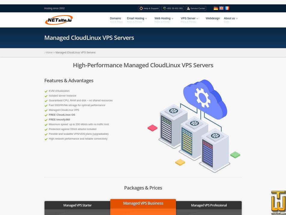 Taken on 28 August, 2026 screenshot of Managed VPS Professional from netsite.lu