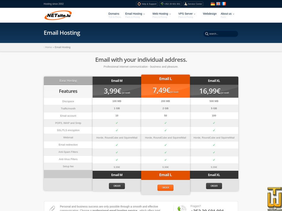Taken on 28 August, 2026 screenshot of Email XL from netsite.lu