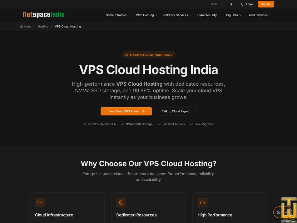 Taken on 24 July, 2026 screenshot of VPS Hosting, 128 GB from netspaceindia.com