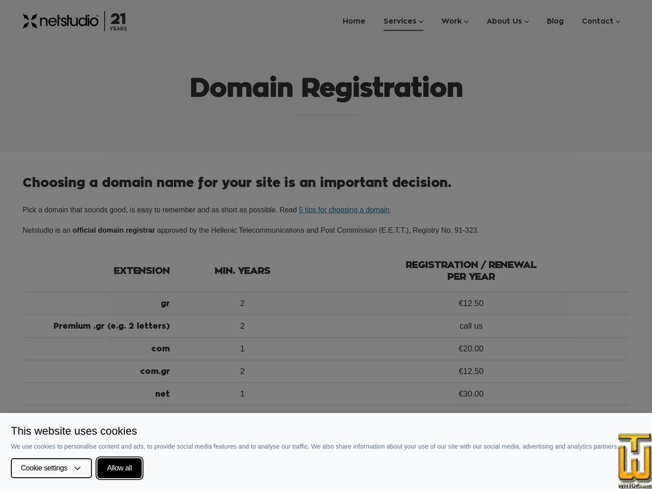 Taken on 26 May, 2026 screenshot of .com from netstudio.gr