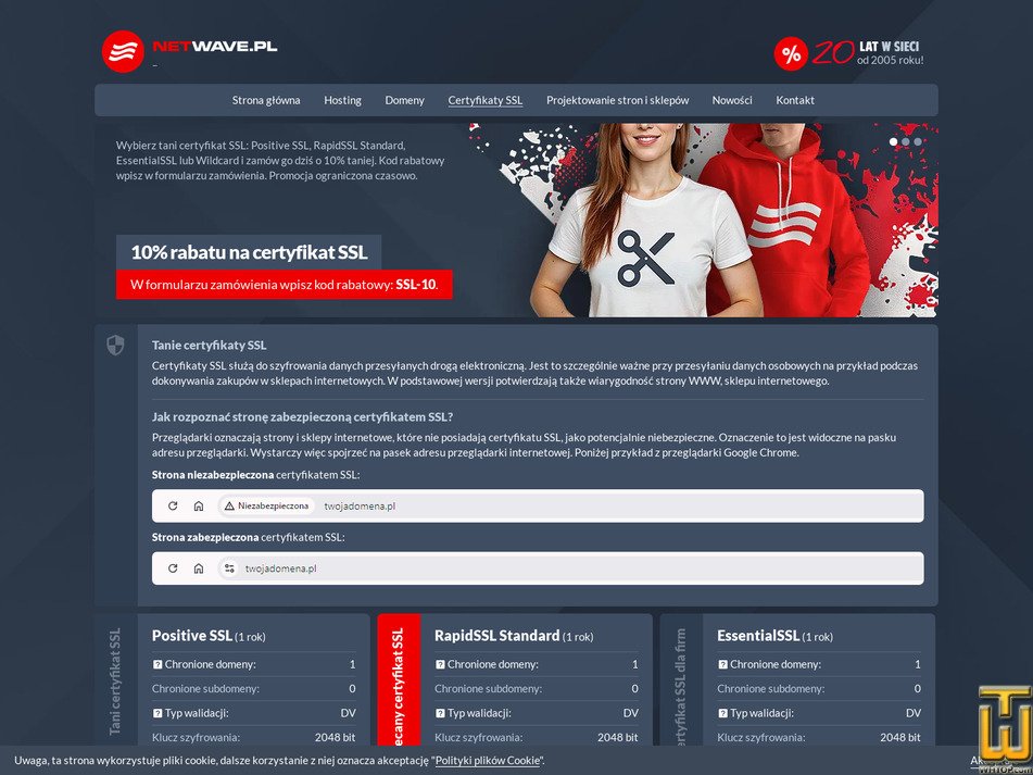 screenshot of Positive SSL from netwave.pl