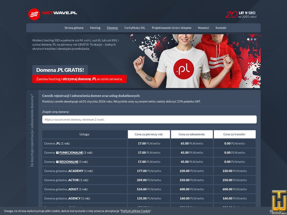 screenshot of .COM from netwave.pl
