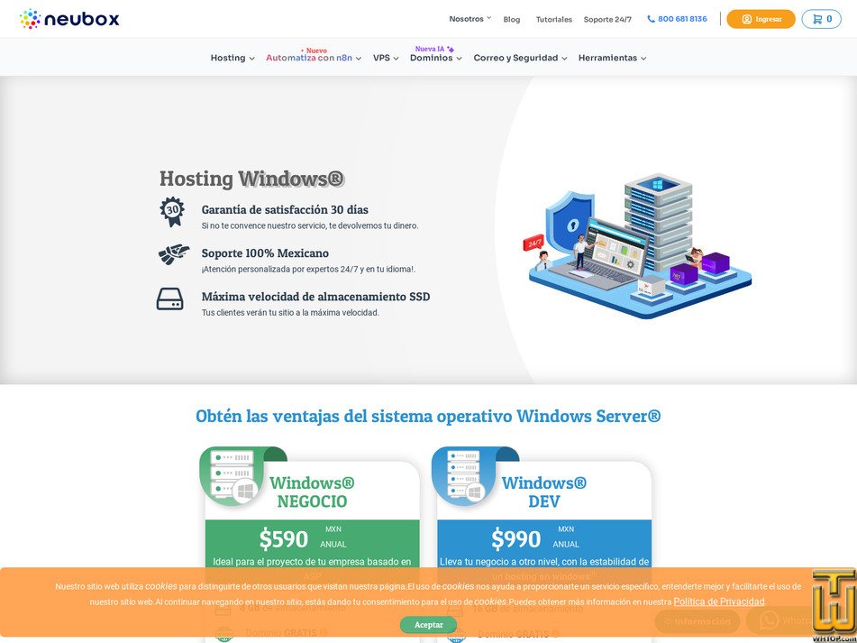 Tomado en 3 abril, 2026 captura de pantalla de NEGOCIO desde neubox.com
