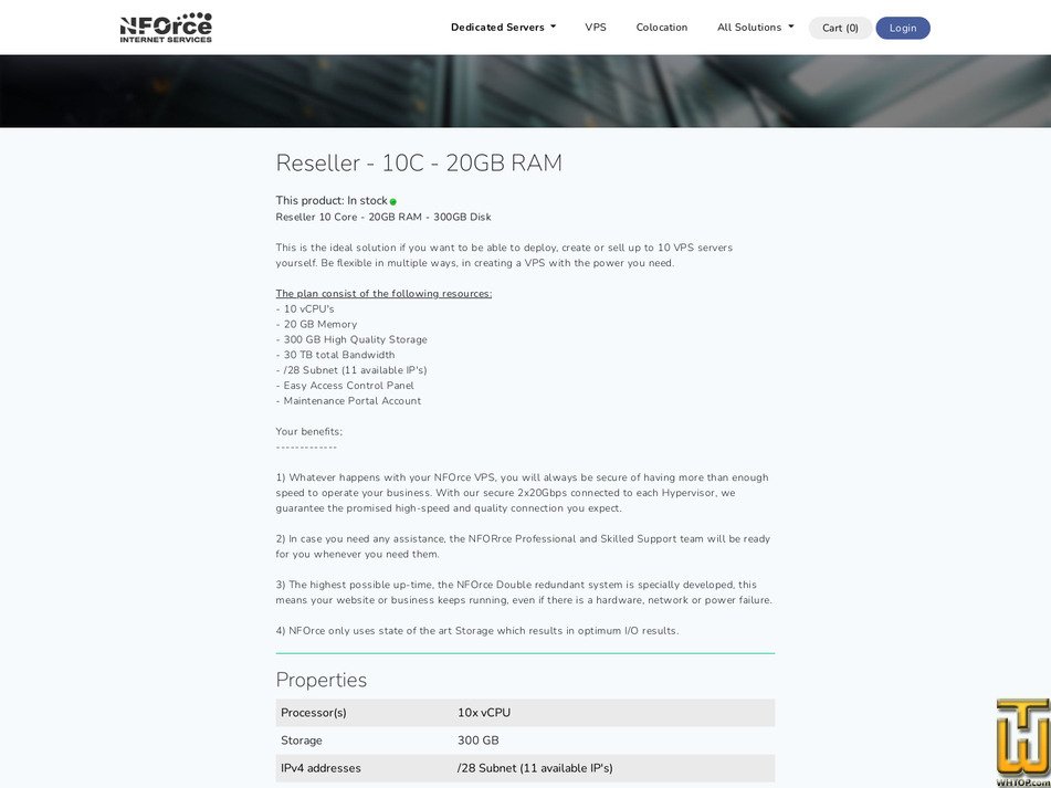 screenshot of Re-Seller FLEX 10 from nforce.com