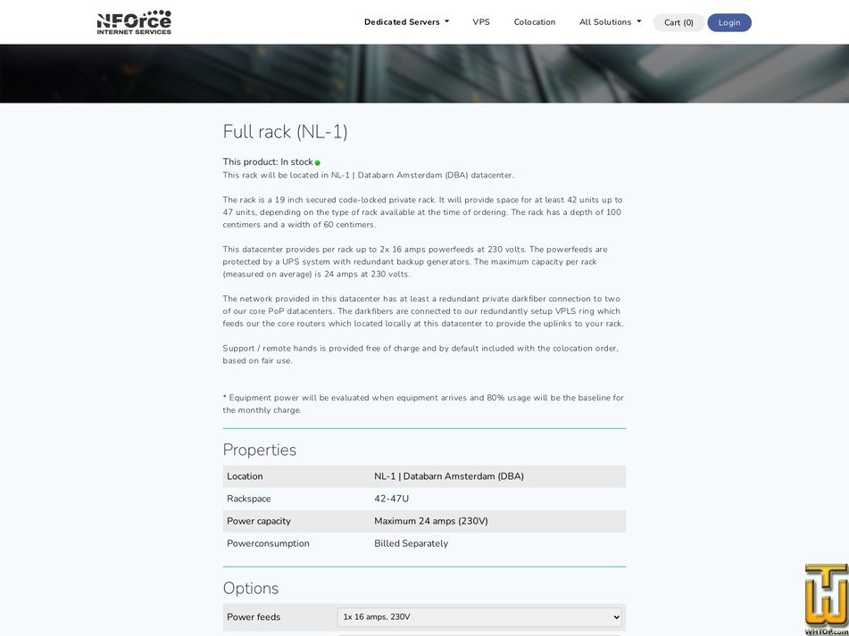 Taken on 30 January, 2026 screenshot of Full rack (NL-1) from nforce.com