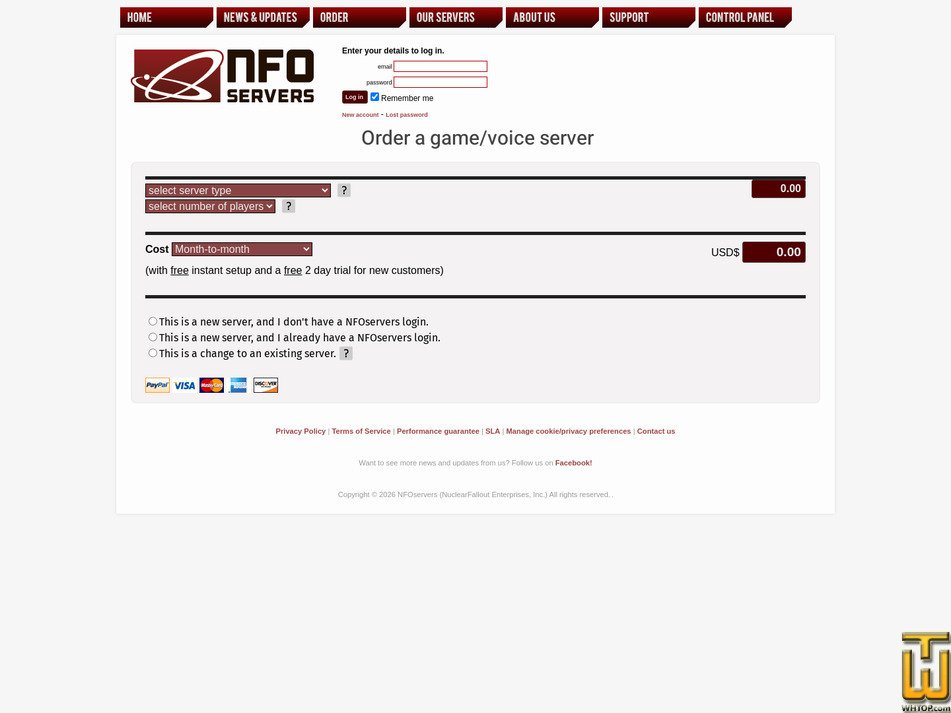 Taken on 3 May, 2026 screenshot of TeamSpeak 3 10 slots from nfoservers.com