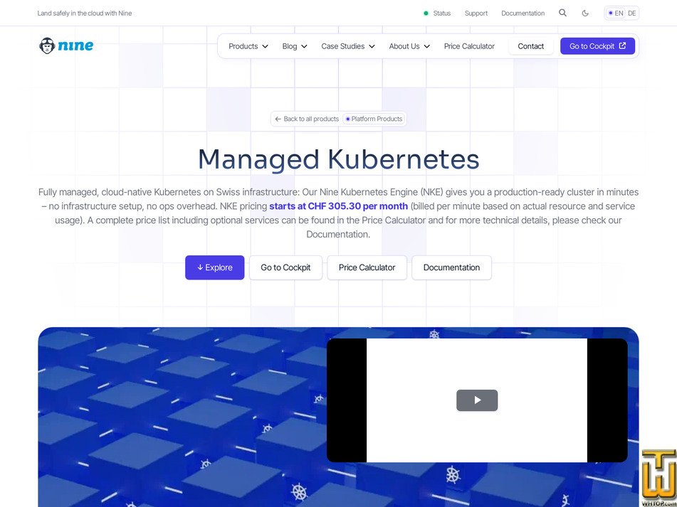 Taken on 17 May, 2026 screenshot of Nine Kubernetes Engine (NKE) from nine.ch
