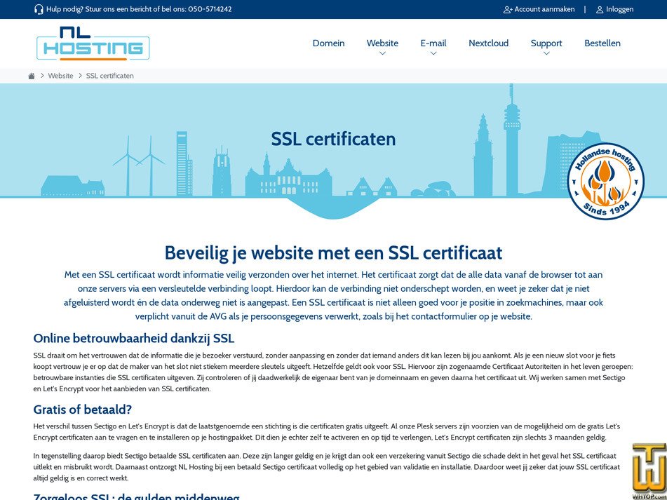 Taken on 23 September, 2026 screenshot of Zorgeloos SSL from nlhosting.nl