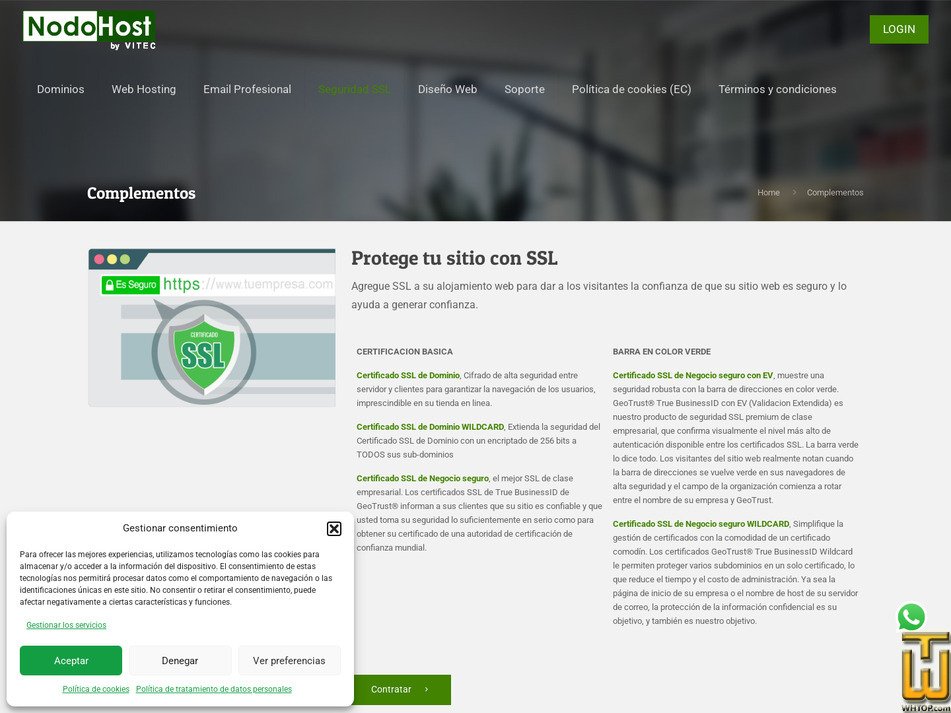 Taken on 3 August, 2026 screenshot of RapidSSL from nodohost.com