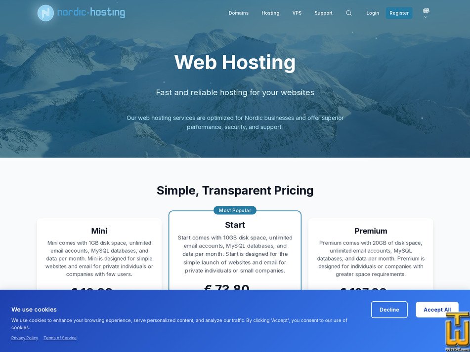 screenshot of Mini from nordic.hosting