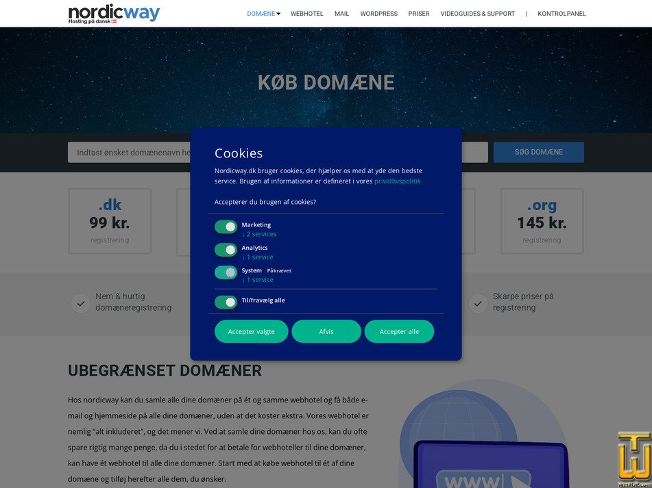 screenshot of .com from nordicway.dk