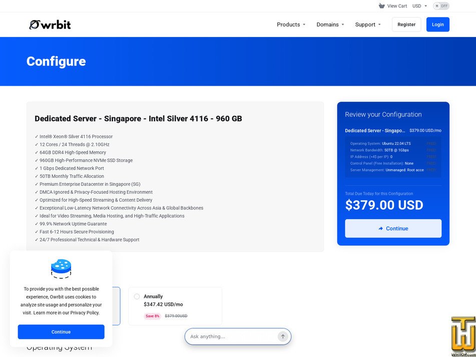 Taken on 12 September, 2026 screenshot of Intel Silver 4116 - (Singapore) from owrbit.com