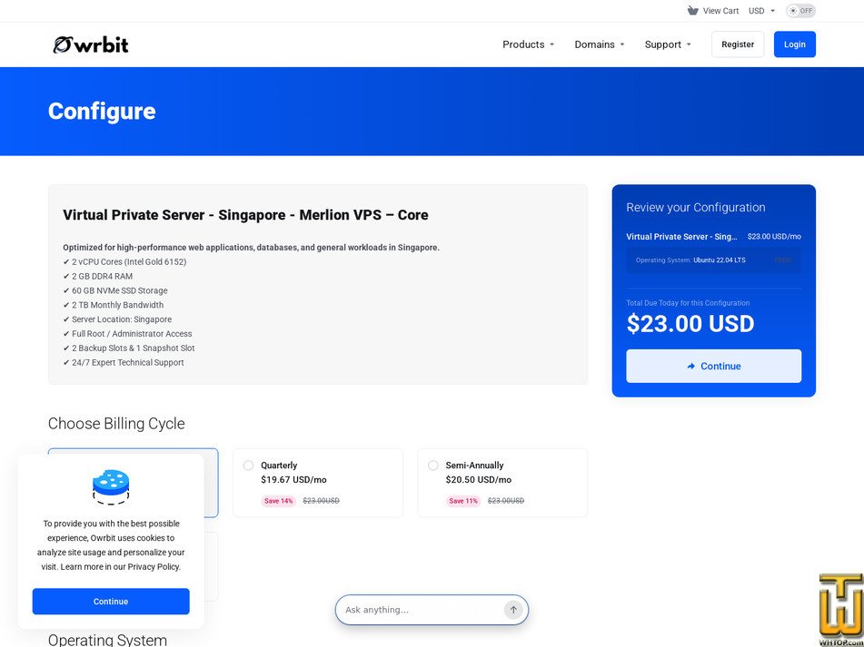 Taken on 15 September, 2026 screenshot of Intel Gold 6152 - Singapore from owrbit.com