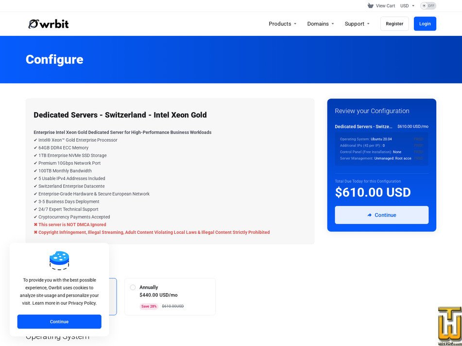 Taken on 14 September, 2026 screenshot of Intel Xeon Gold - (Zurich, Switzerland) from owrbit.com