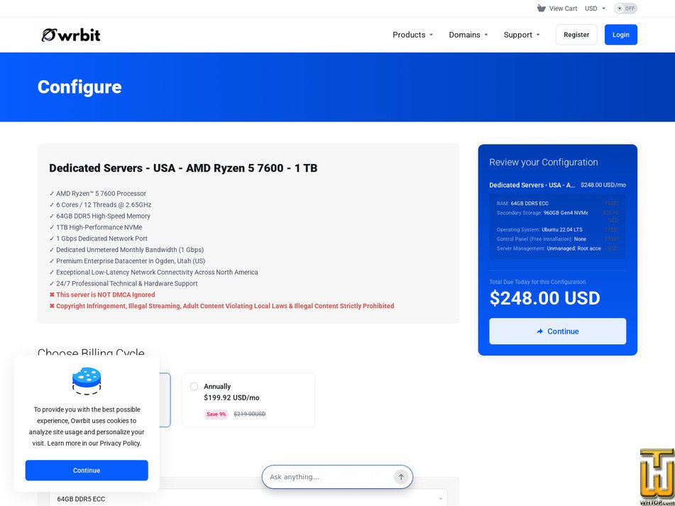 Taken on 12 September, 2026 screenshot of AMD Ryzen 5 7600 - (Utah, US) from owrbit.com