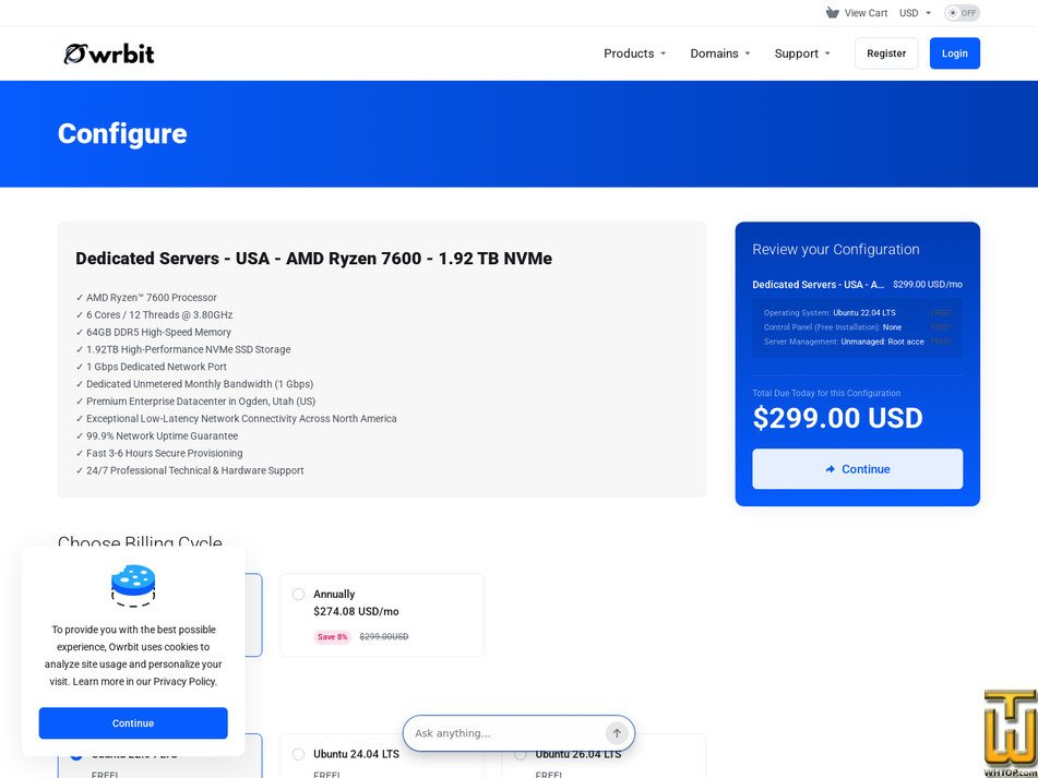 Taken on 12 September, 2026 screenshot of AMD Ryzen 7600 - (Utah, US) from owrbit.com